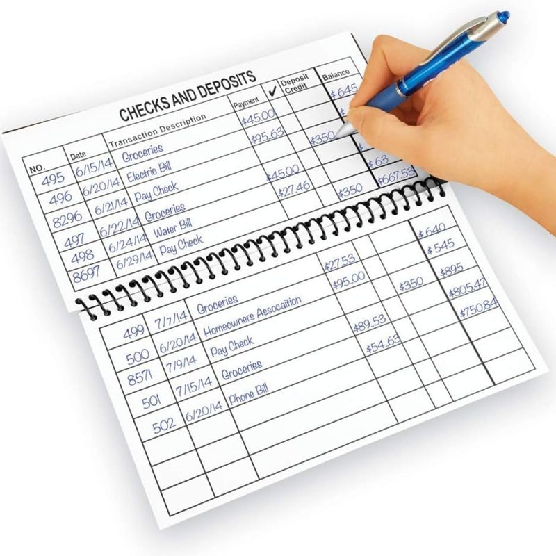 Bandwagon Jumbo Print Check Register Book - Large Print, Easy-to-Read, Spiral Bound, 56 Pages for Personal Accounting, Easy Transaction Reference, 10"L x 5Â¼"W - Image 3